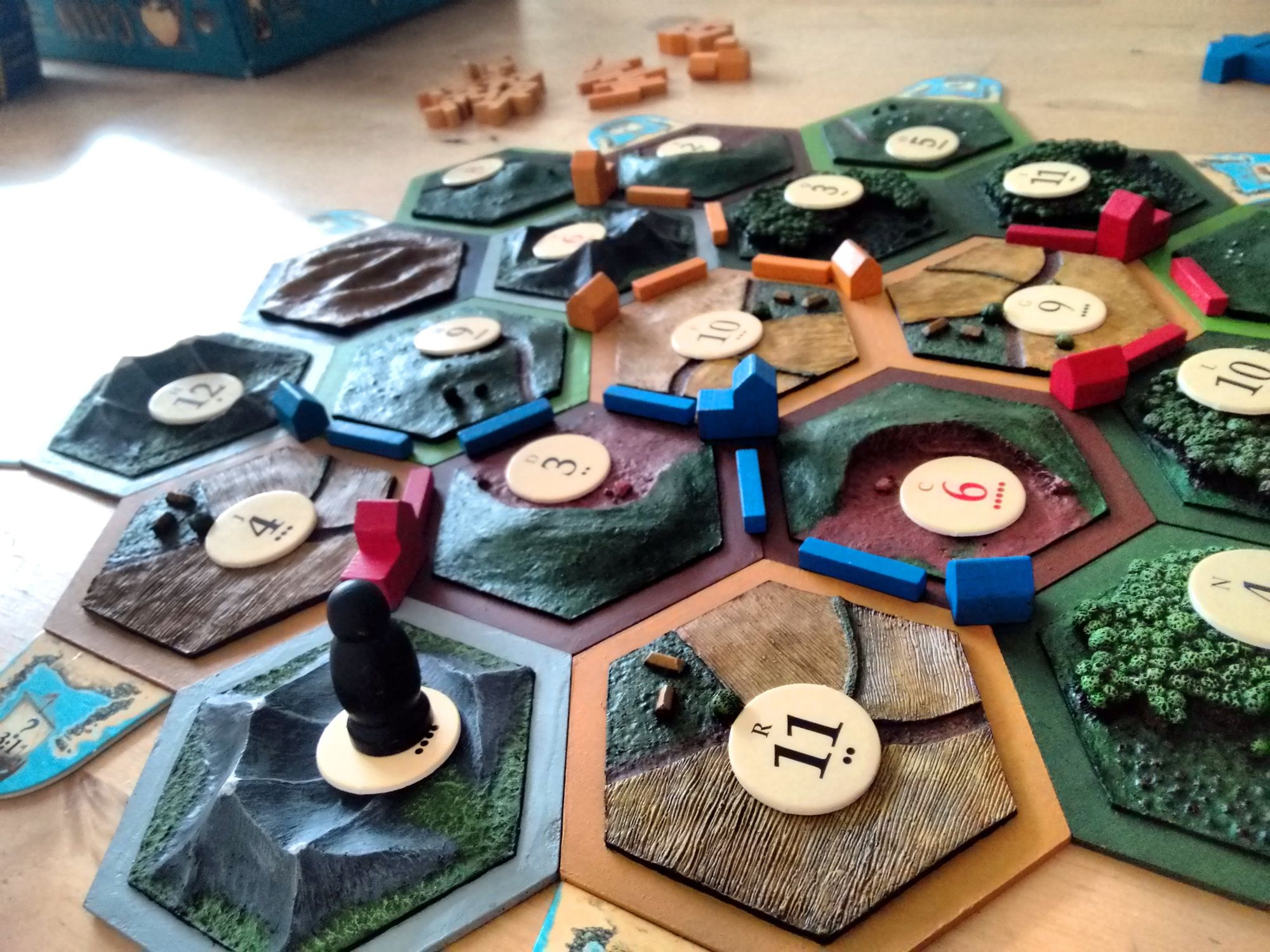 3D Resin Cast Laser Cut Settlers of Catan Tiles