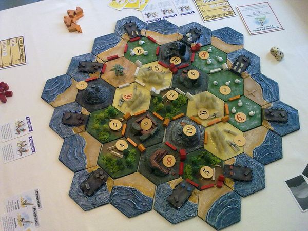 Handcrafted 3D Settlers of Catan Game Board